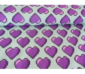 Jersey Hamburger Liebe - 72ppi Pixel Hearts mint